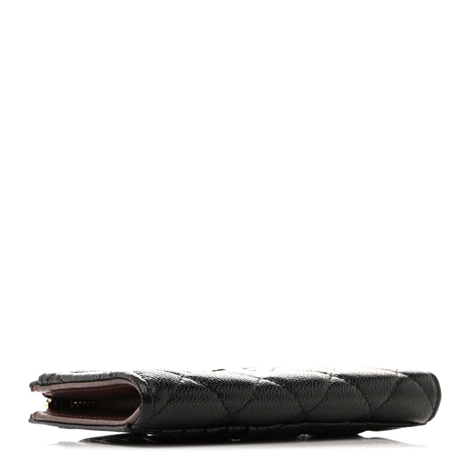 Caviar Quilted CC Zip Around  Holder Black
