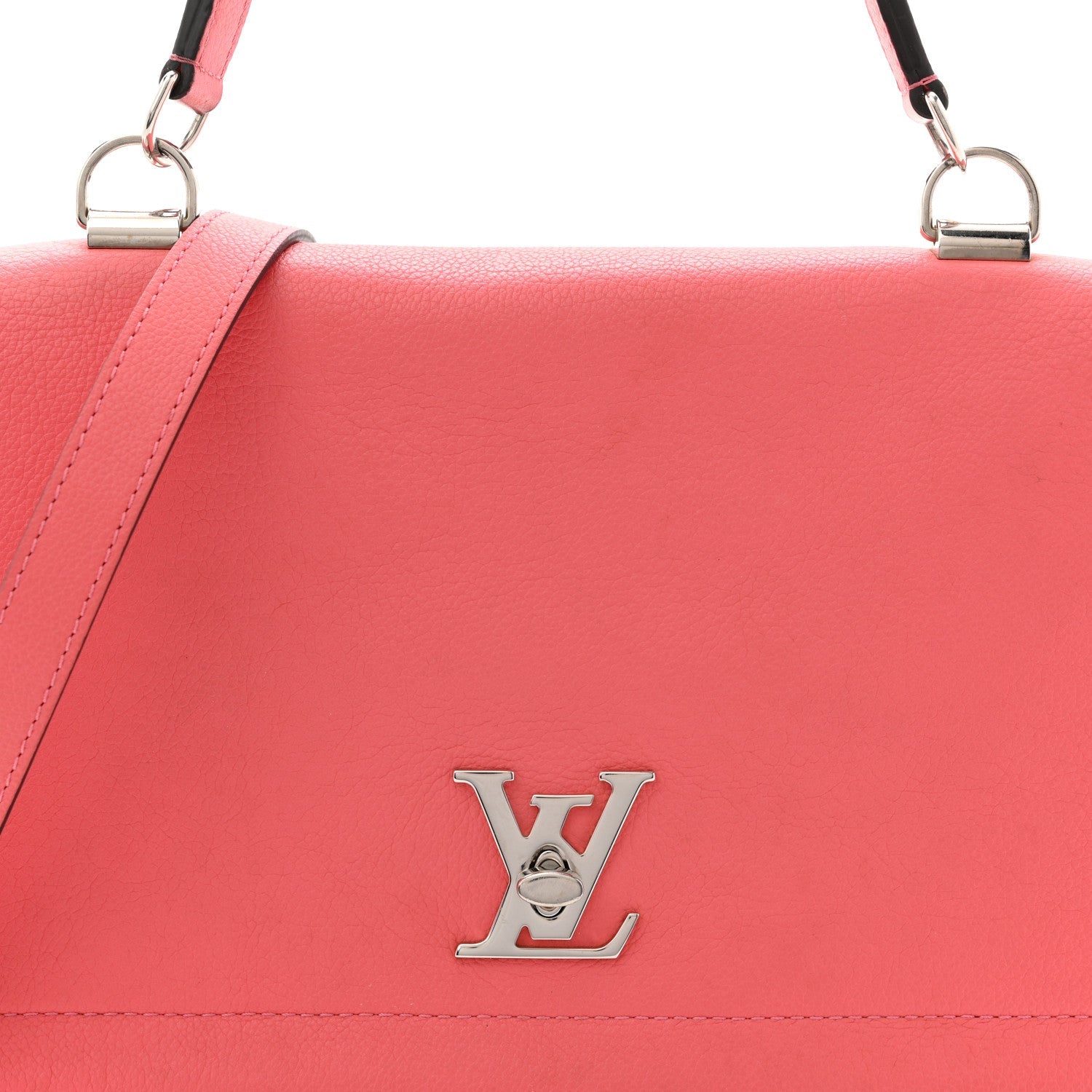 Soft Calfskin Lockme II Top Handle  Rose Bruyere