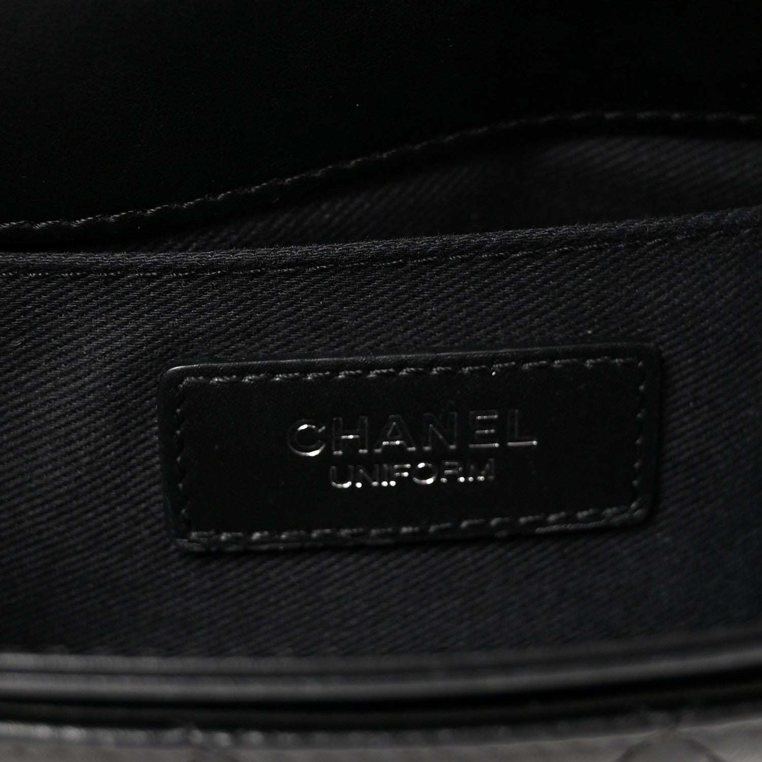 Calfskin Quilted CC Uniform Flap Belt Bag Black