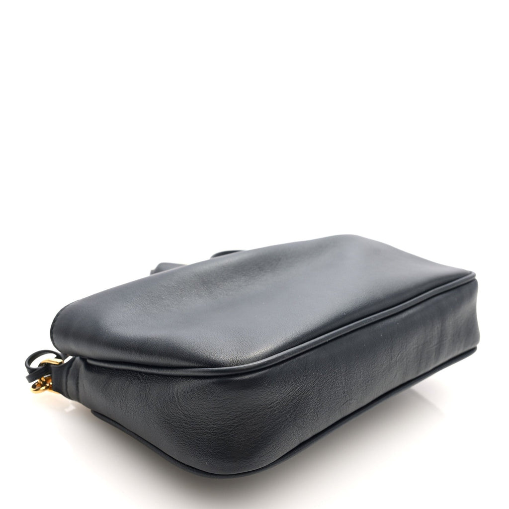 Natural Smooth Calfskin Rodeo Sling Pochette Black