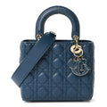 Lambskin Cannage Small My ABCDior Lady Dior Deep Ocean
