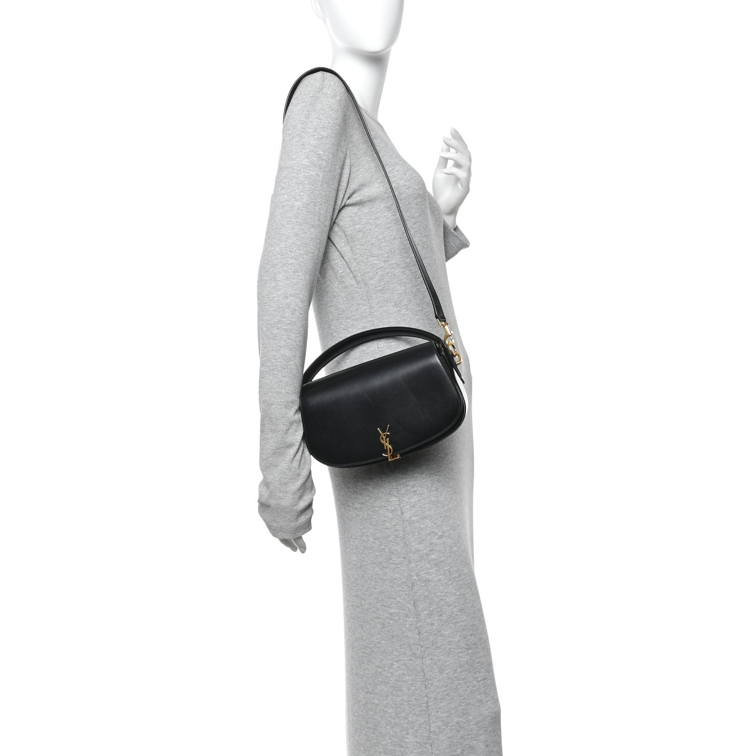 Box Calfskin Voltaire Top Handle Crossbody Bag Black