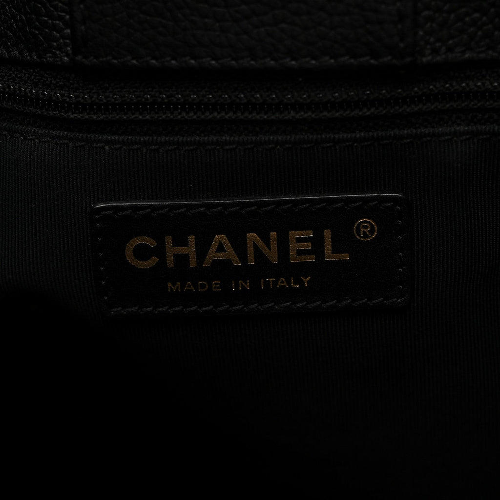 Calfskin Cerf Executive Shopper Tote Black