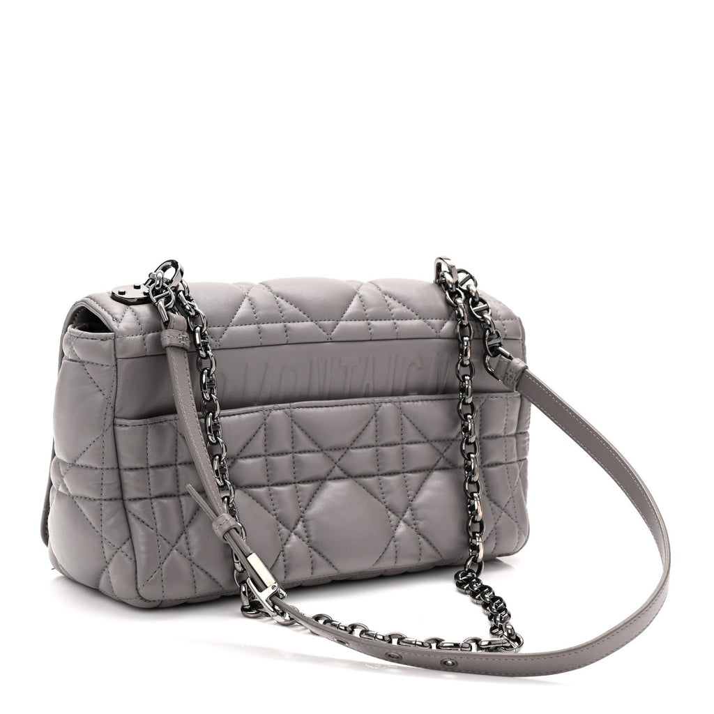 Calfskin Macrocannage Medium Caro Bag Iron Grey