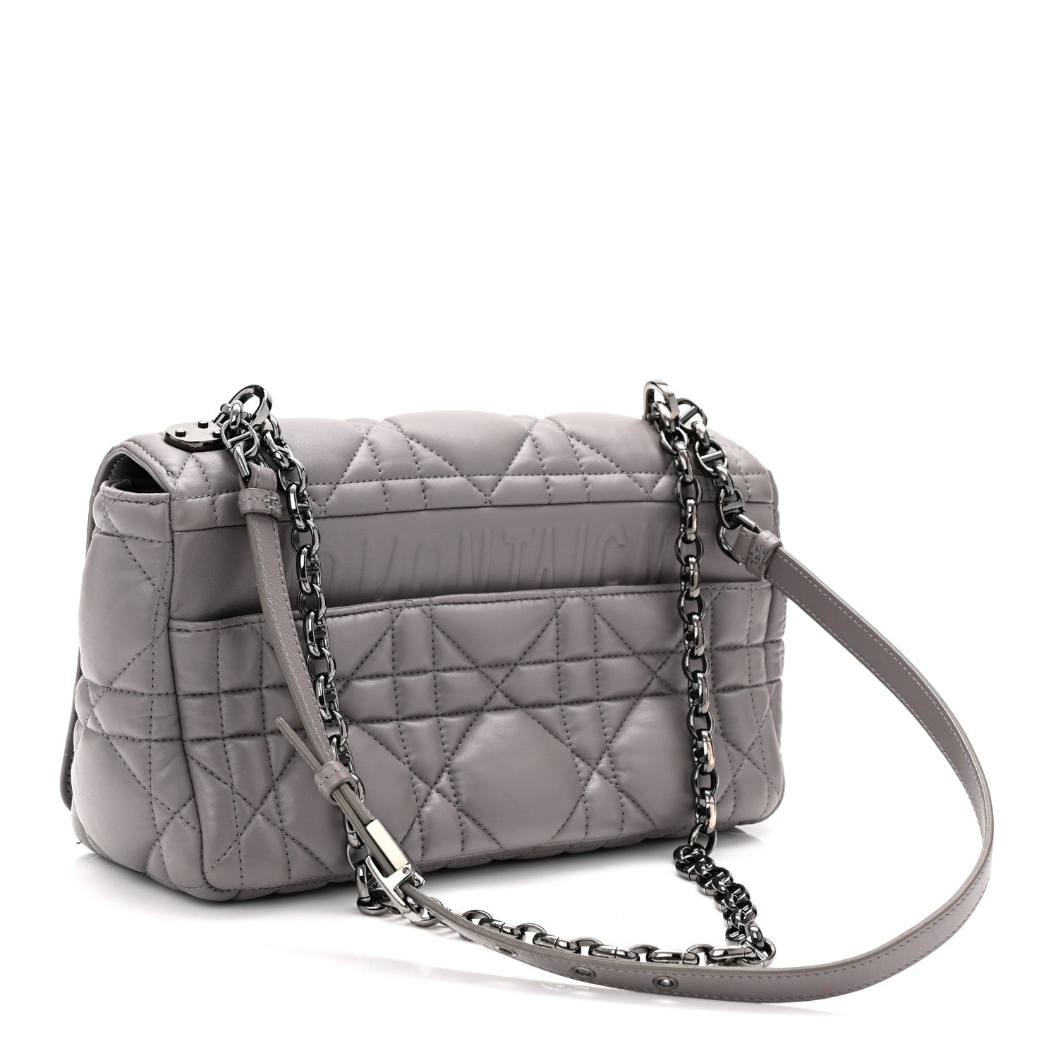 Calfskin Macrocannage Medium Caro Bag Iron Grey
