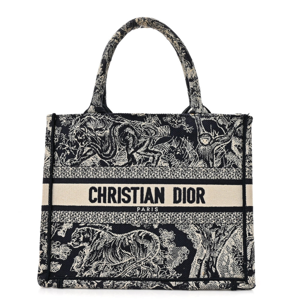 Calfskin Dioriviera Toile De Jouy Small Book Tote With Strap Blue Multicolor