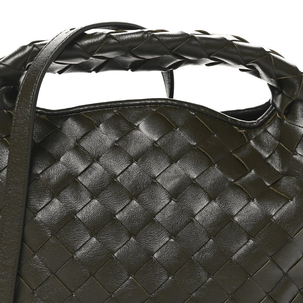 Calfskin Intrecciato Mini Hop Khaki