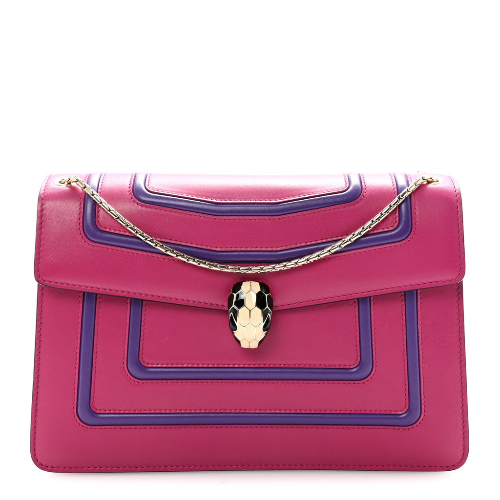Calfskin Serpenti Forever Shoulder Bag Pink Purple