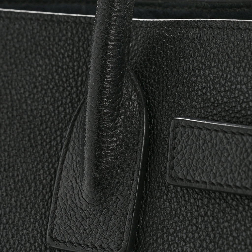 Grained Calfskin Baby Sac De Jour Black