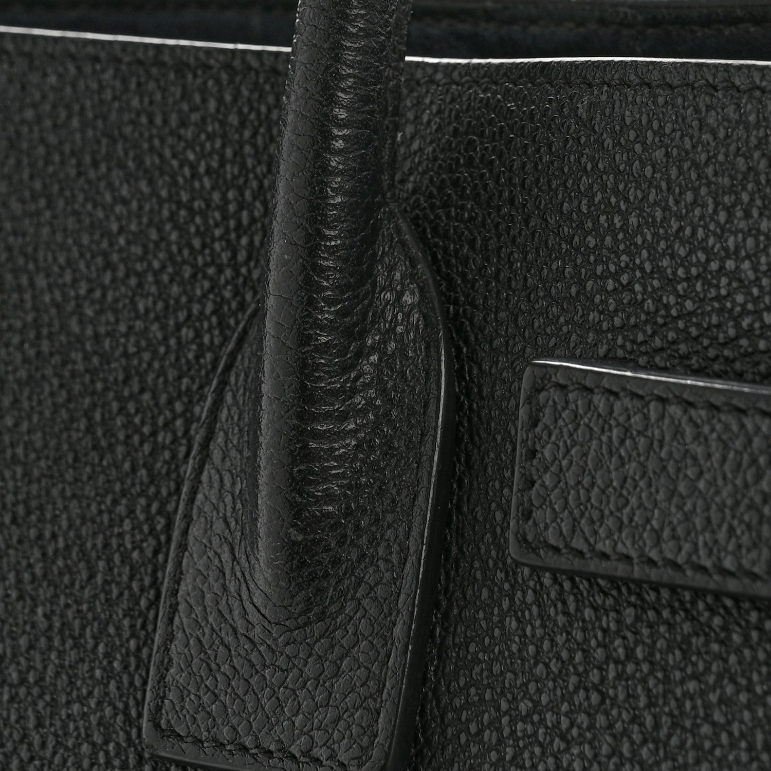Grained Calfskin Baby Sac De Jour Black