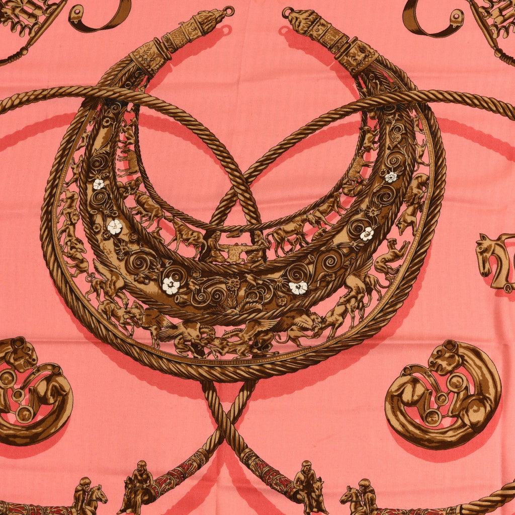 Silk Cashmere Les Cavaliers D'Or Scarf 140