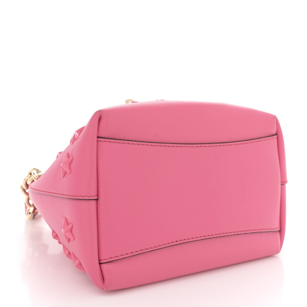 Calfskin Star Studded Bon Bon Bucket Bag Candy Pink