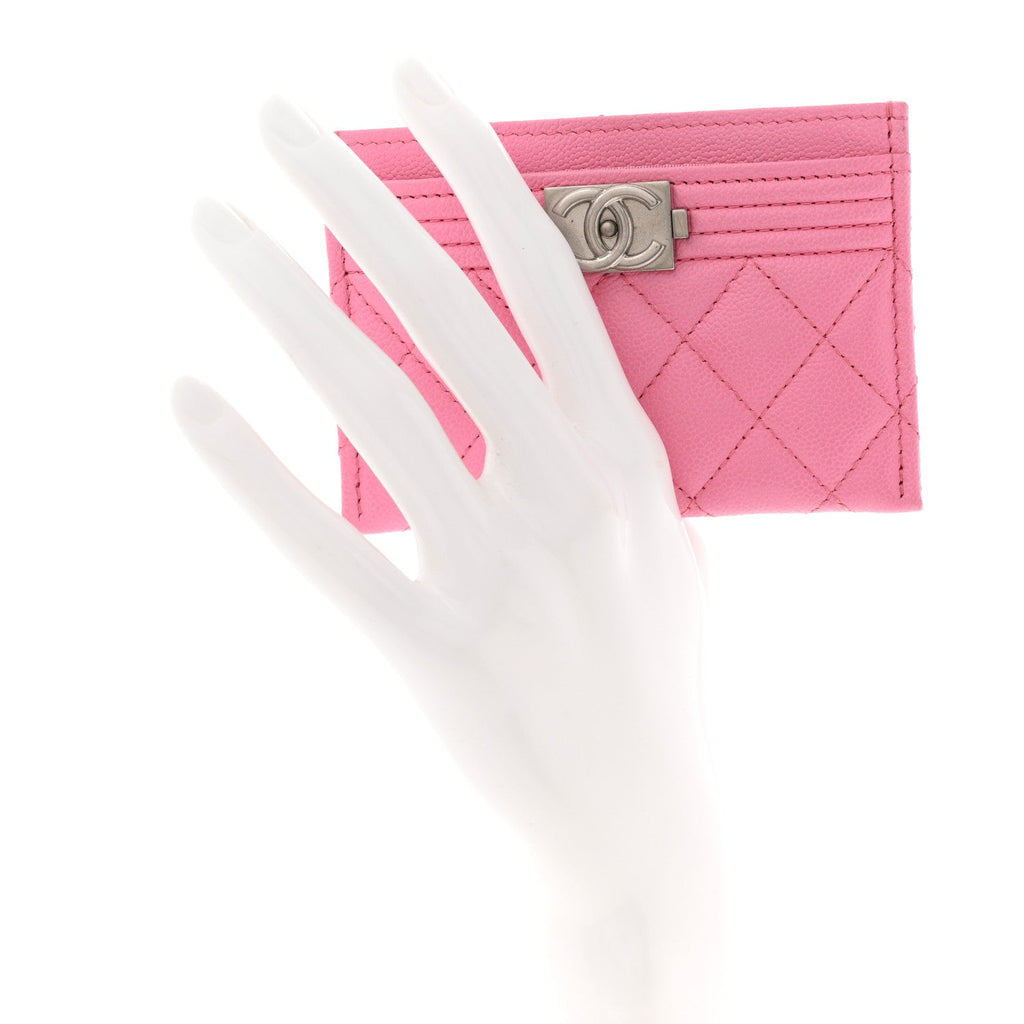 Caviar Quilted Boy  Holder Pink