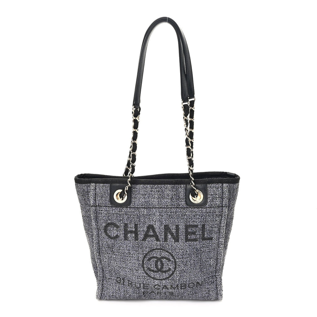 Lurex Boucle Mini Deauville Tote Black