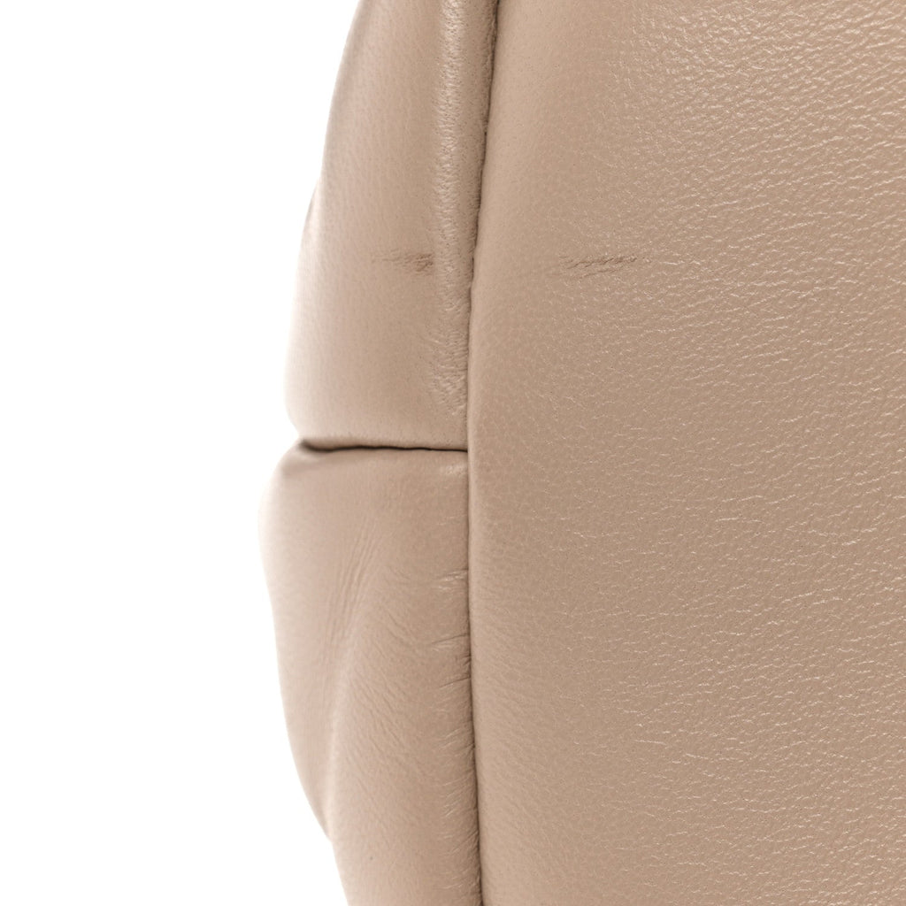 Lambskin Quilted Medium Loulou Puffer Monogram Chain Satchel Dark Beige
