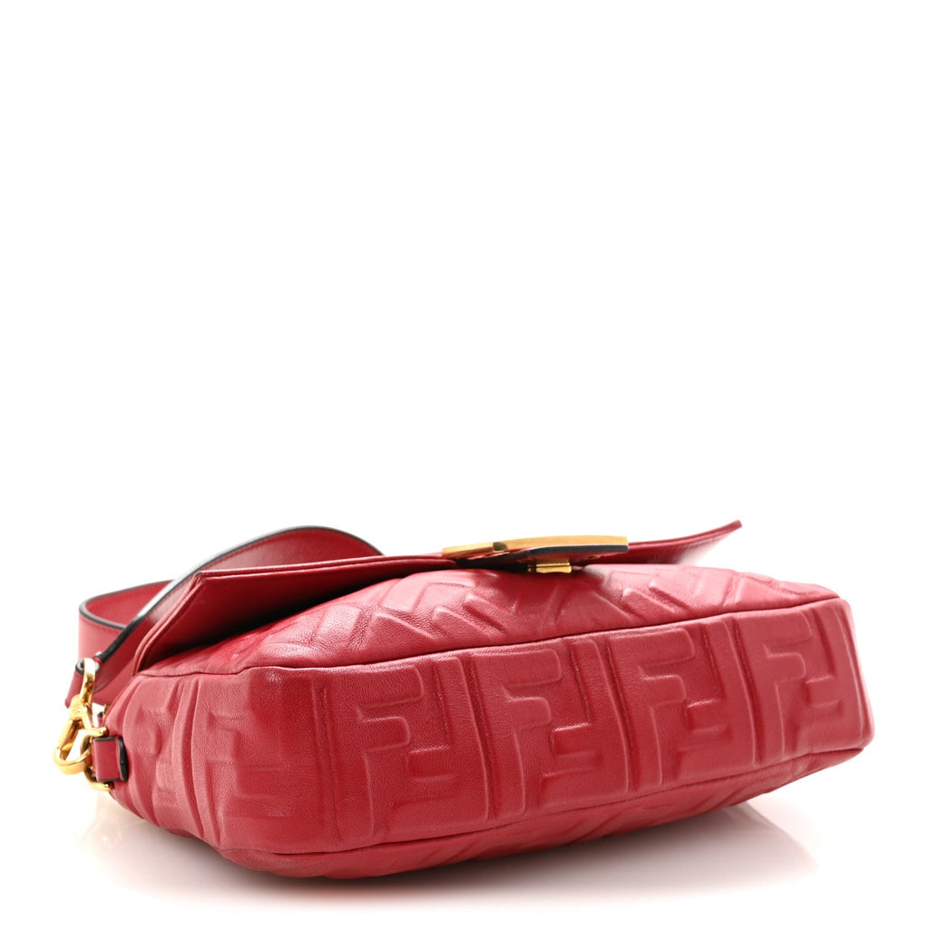 Nappa FF 1974 Embossed Baguette Fragola