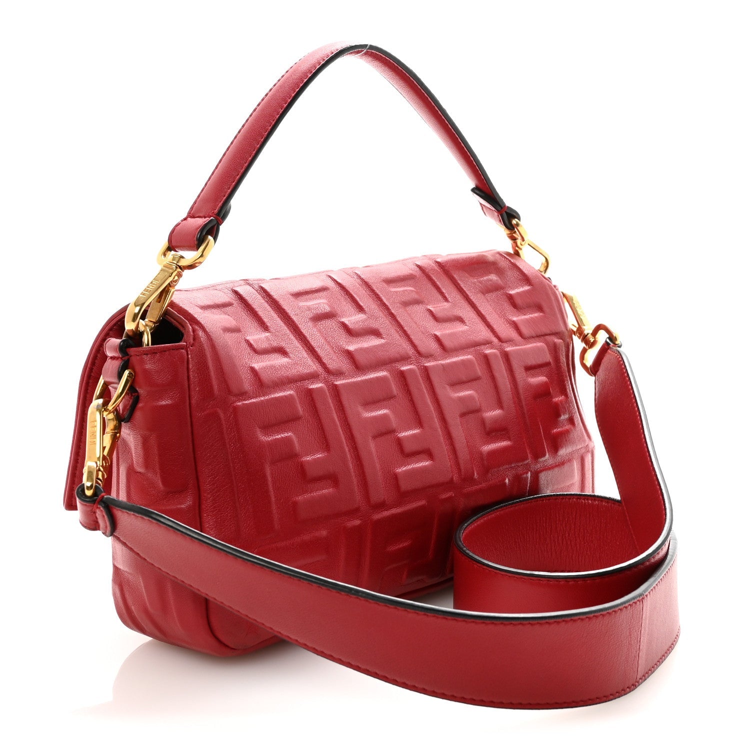 Nappa FF 1974 Embossed Baguette Fragola