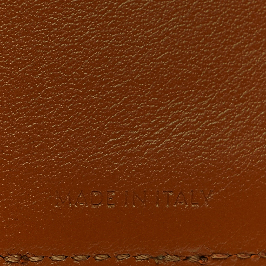 Canvas Triomphe Lambskin Folded Compact Wallet Tan