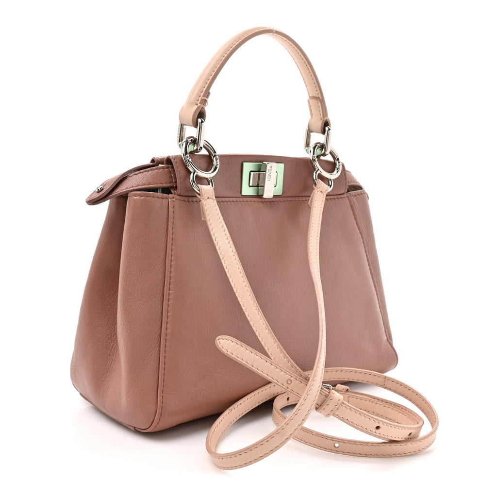 Nappa Colorblock Mini Peekaboo Iconic Satchel English Rose Plaster Oxigen