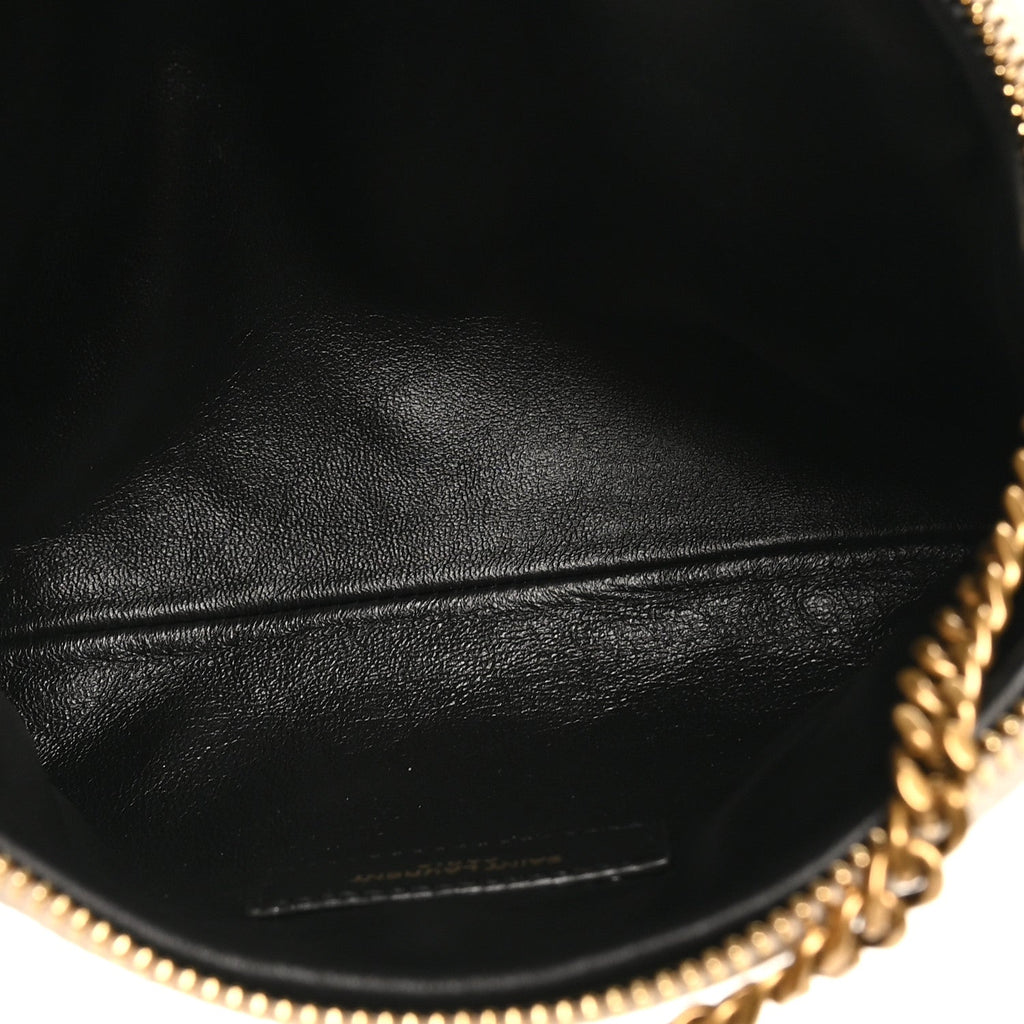 Lambskin Quilted Gaby Zipped Pouch Crema Soft