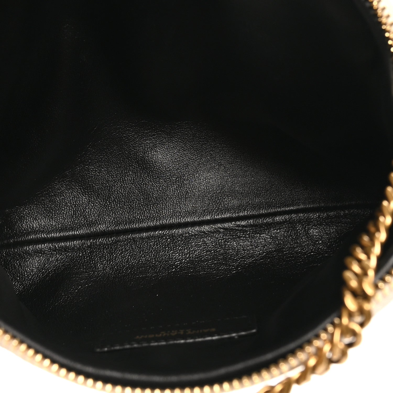Lambskin Quilted Gaby Zipped Pouch Crema Soft
