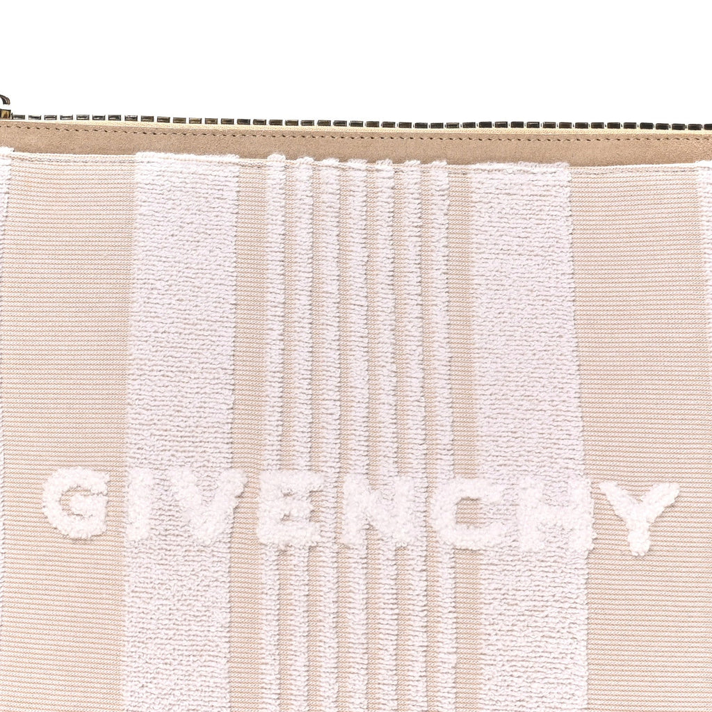Canvas Terry Striped Travel Pouch Ivory