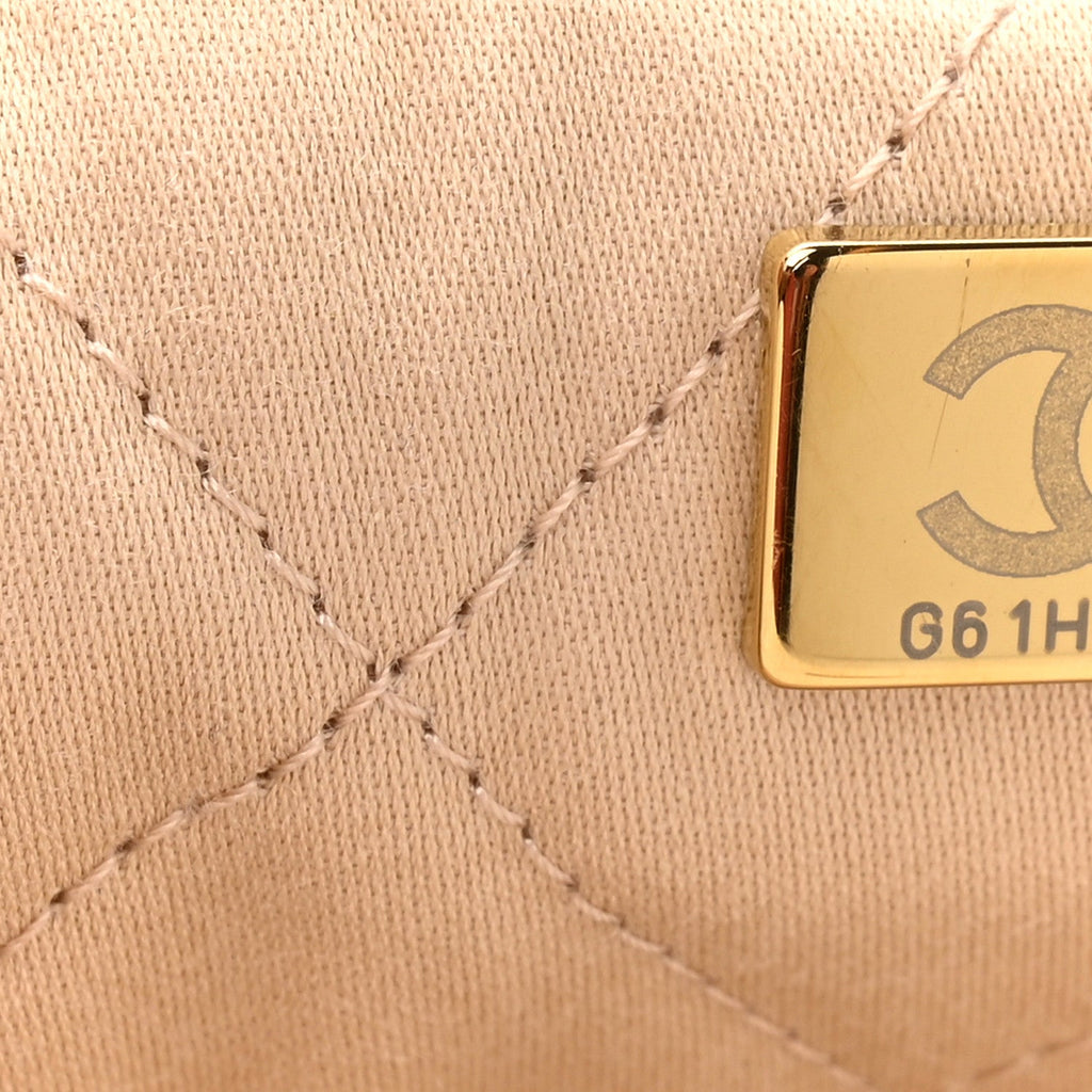 Shiny Calfskin Quilted Small Chanel 22 White