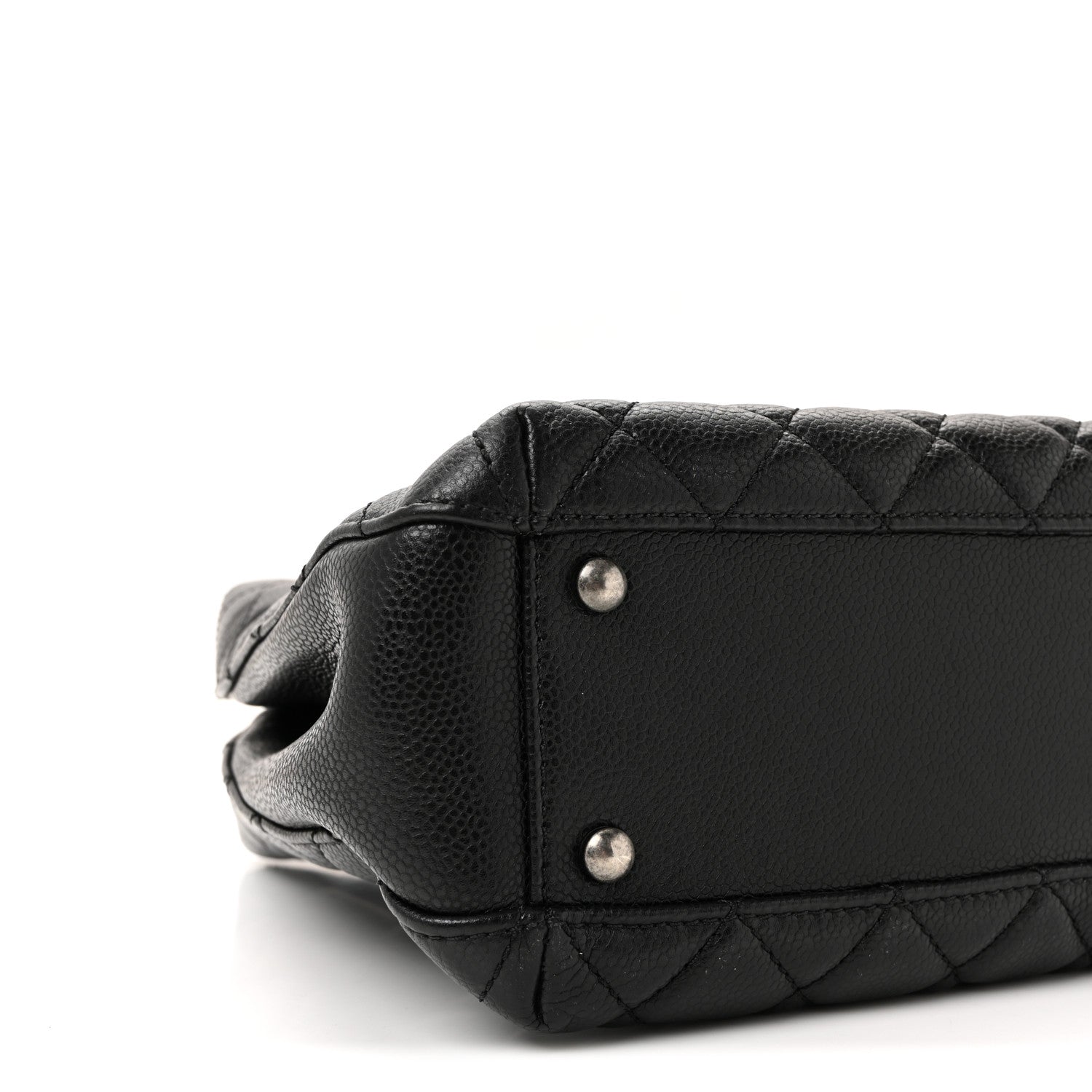 Caviar Quilted Small City Shopping Tote Black