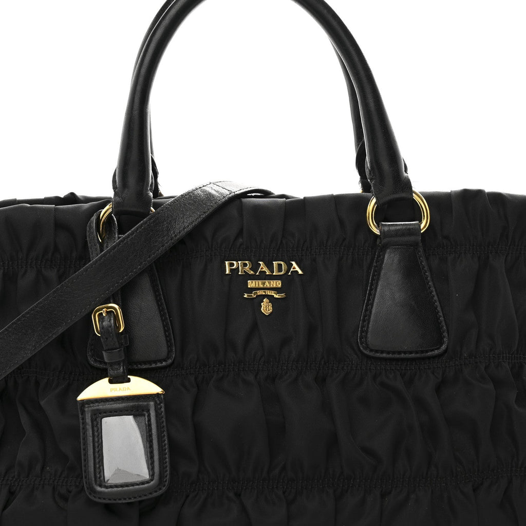 Tessuto Nylon Gaufre Tote Black