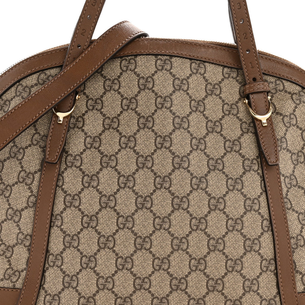 GG Supreme Monogram Medium Nice Top Handle Dome Bag Brown