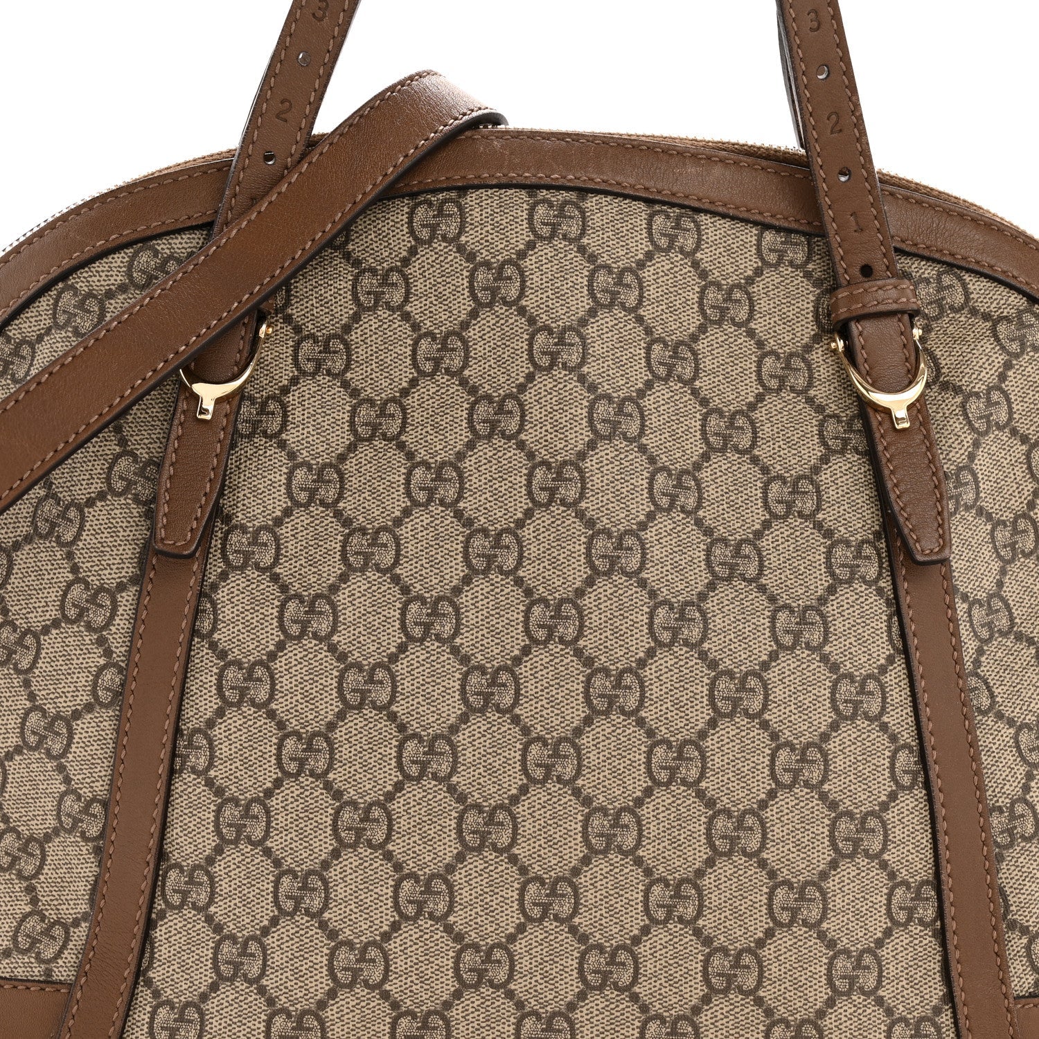 GG Supreme Monogram Medium Nice Top Handle Dome Bag Brown