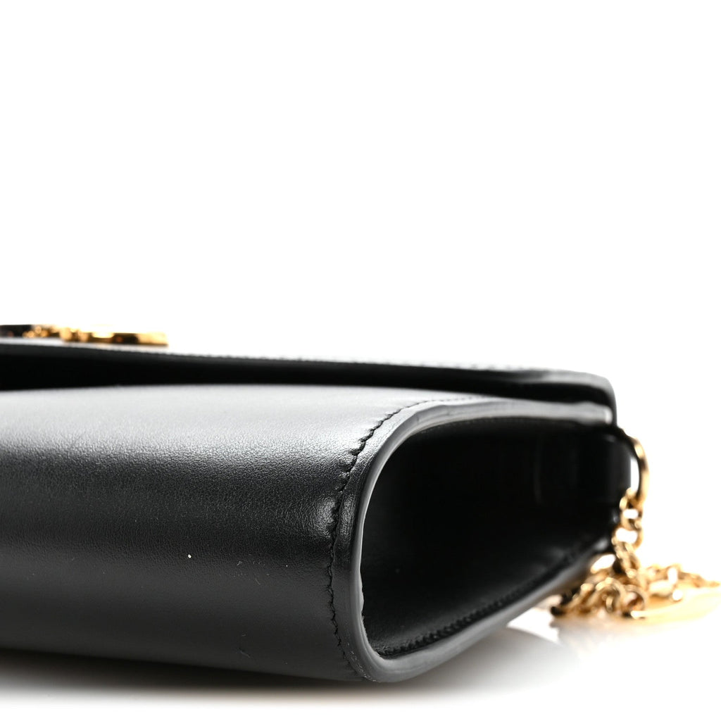 Smooth Calfskin Small Zumi Top Handle Shoulder Bag Black