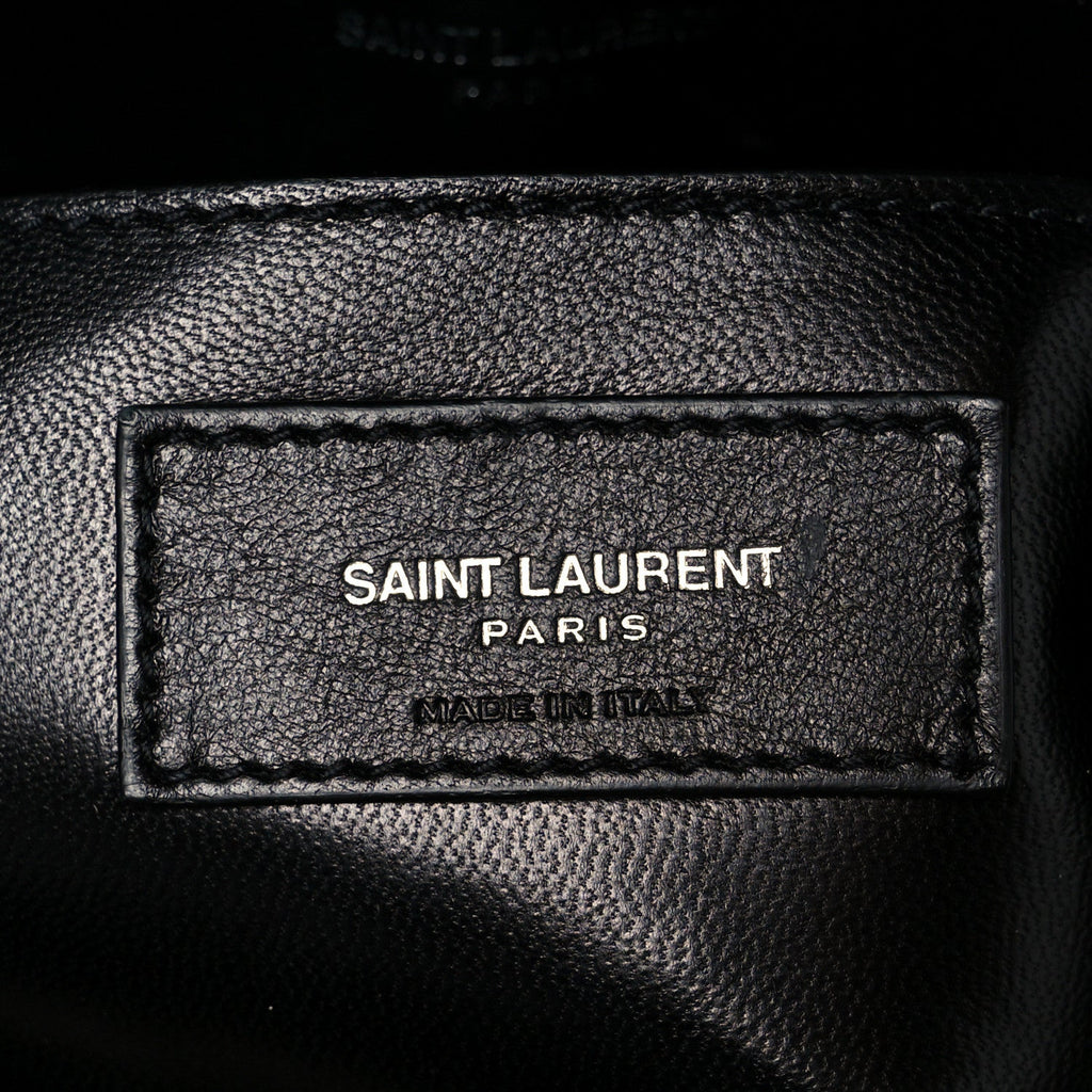 Calfskin Y Quilted Monogram Small Loulou Chain Satchel Black