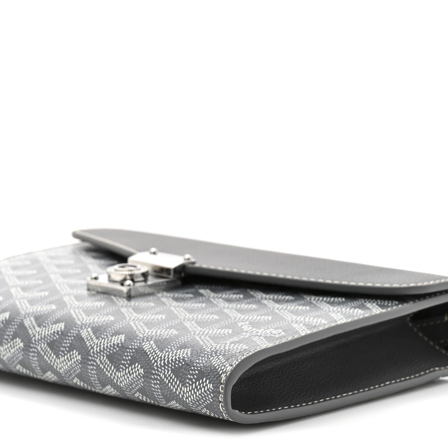 Goyardine Calfskin Chypre Wallet Pouch Grey