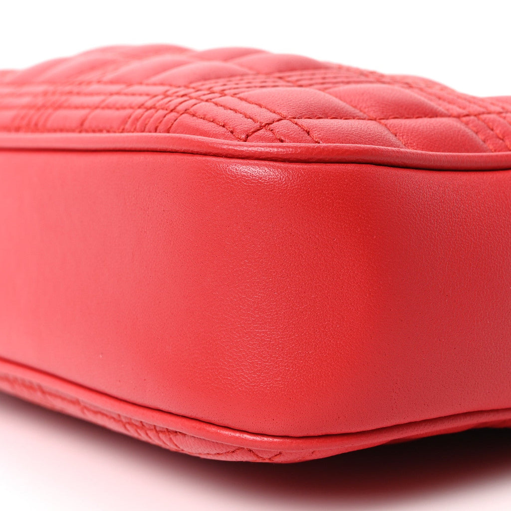 Lambskin Quilted Mini Lola Camera Bag Bright Red