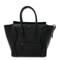 Drummed Calfskin Micro Luggage Black