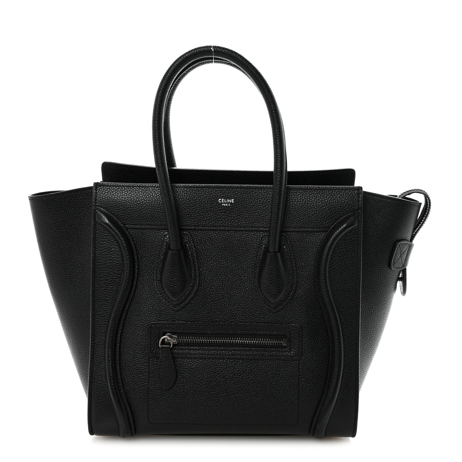 Drummed Calfskin Micro Luggage Black