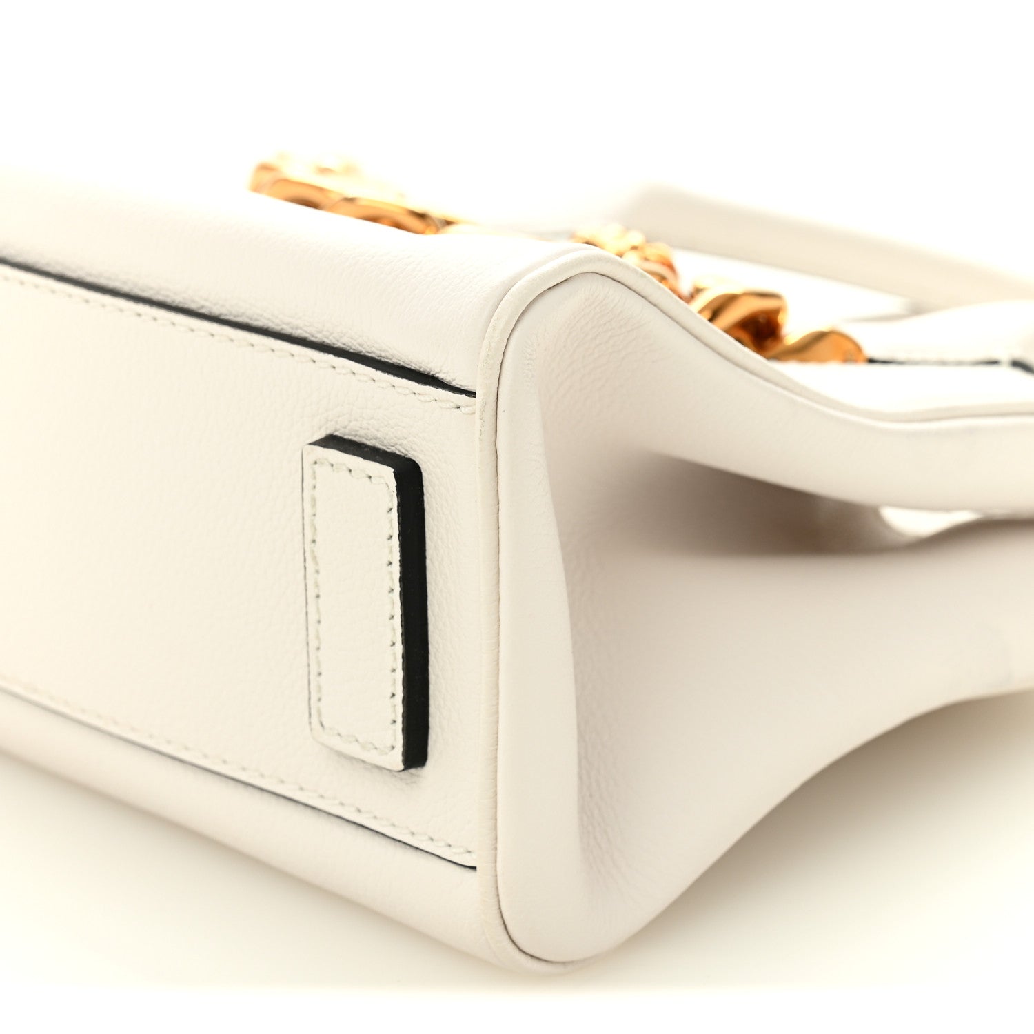 Grained Calfskin Small La Medusa Chain White