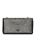 Satin Crystal Metal Triangle Logo Mini Crossbody Bag Cristal
