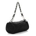 Tessuto Nylon Saffiano Impunturato Quilted Barrel Pochette Black