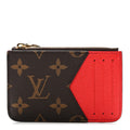 Monogram Zipped Romy  Holder Red