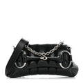 Nappa Vertical Matelasse Small Maxi Horsebit Chain Shoulder Bag Black