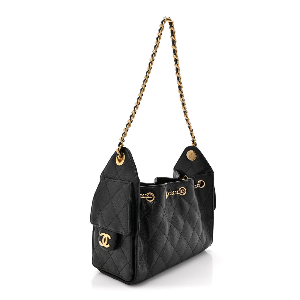 Caviar Quilted Mini Chanel 25 Handbag Black