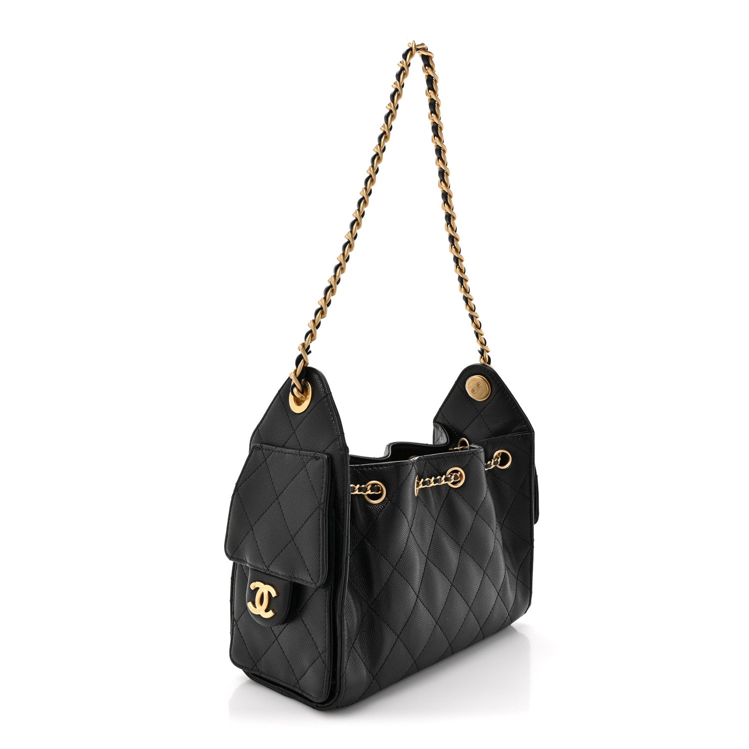 Caviar Quilted Mini Chanel 25 Handbag Black