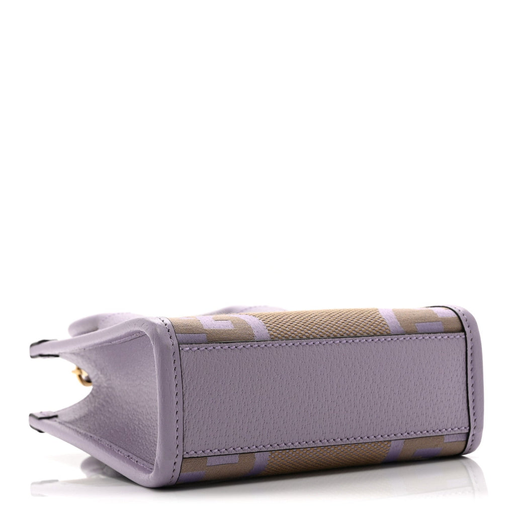 Monogram Jumbo GG Textured Dollar Calfskin Mini Tote Bag Beige Lapis