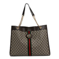 GG Supreme Monogram Large Rajah Chain Tote Beige New Acero
