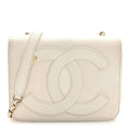 Lambskin CC Mania Flap Bag White
