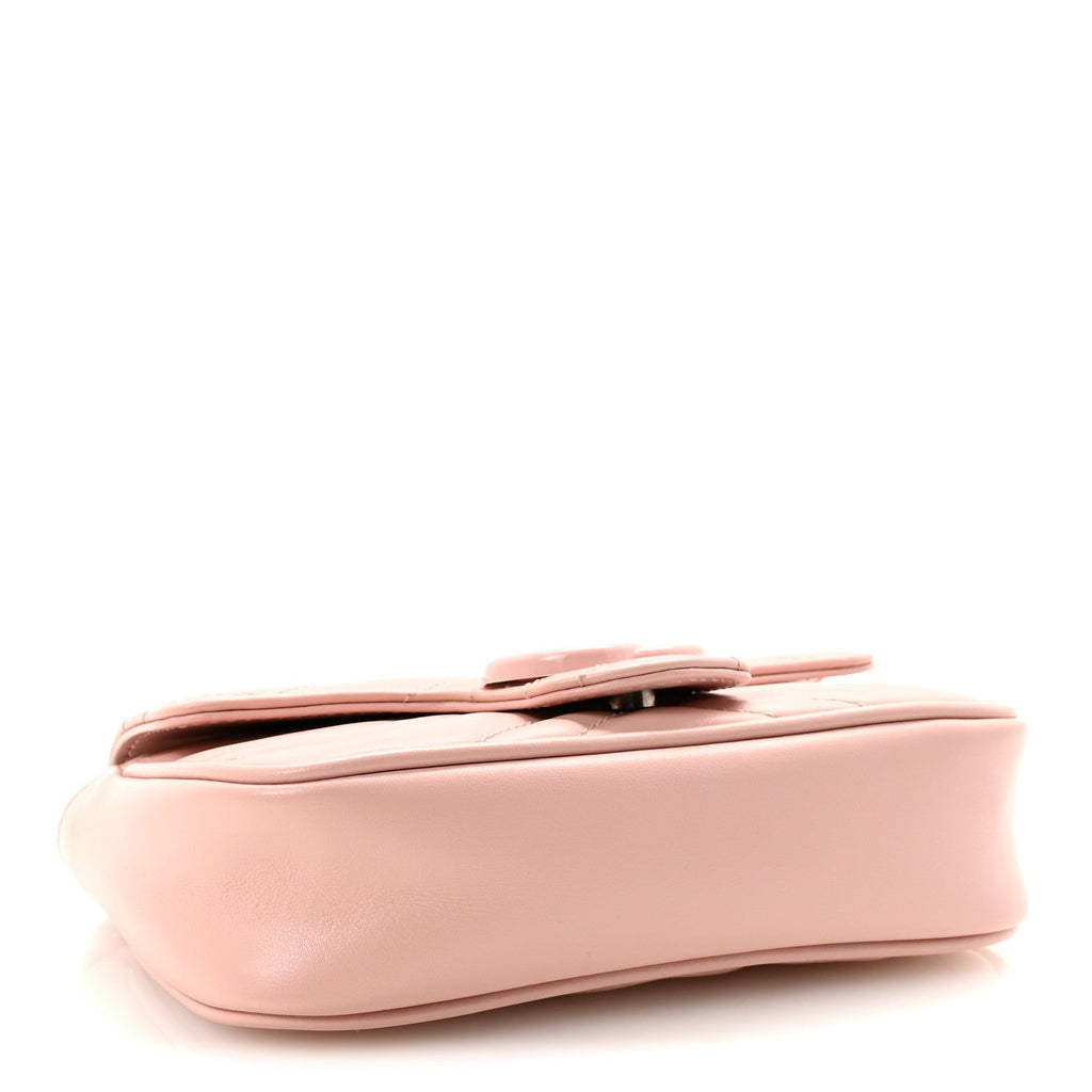 Calfskin Matelasse Monochrome GG Marmont Chain Belt Bag Perfect Pink