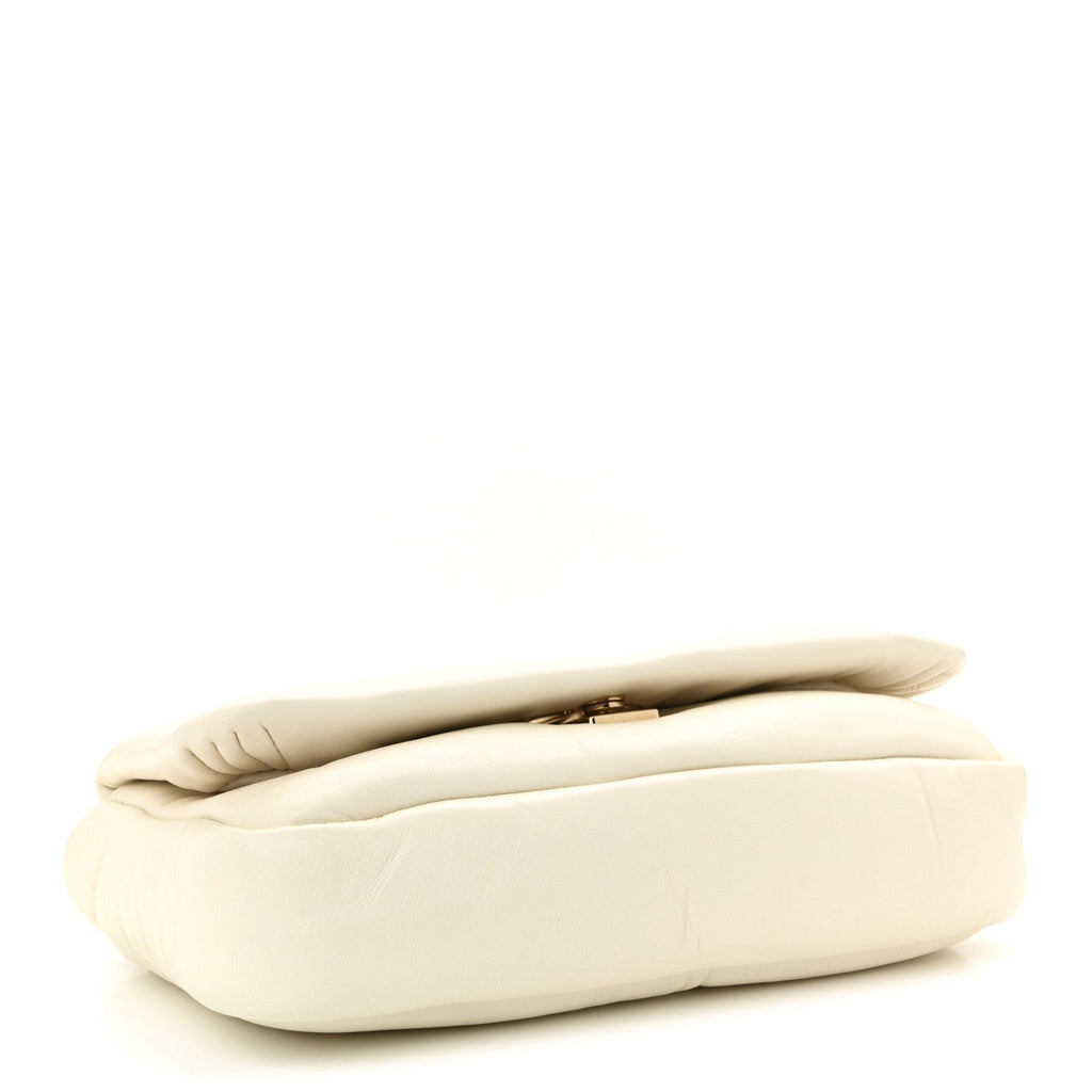 Lambskin Mini GG Milano Top Handle Shoulder Bag White