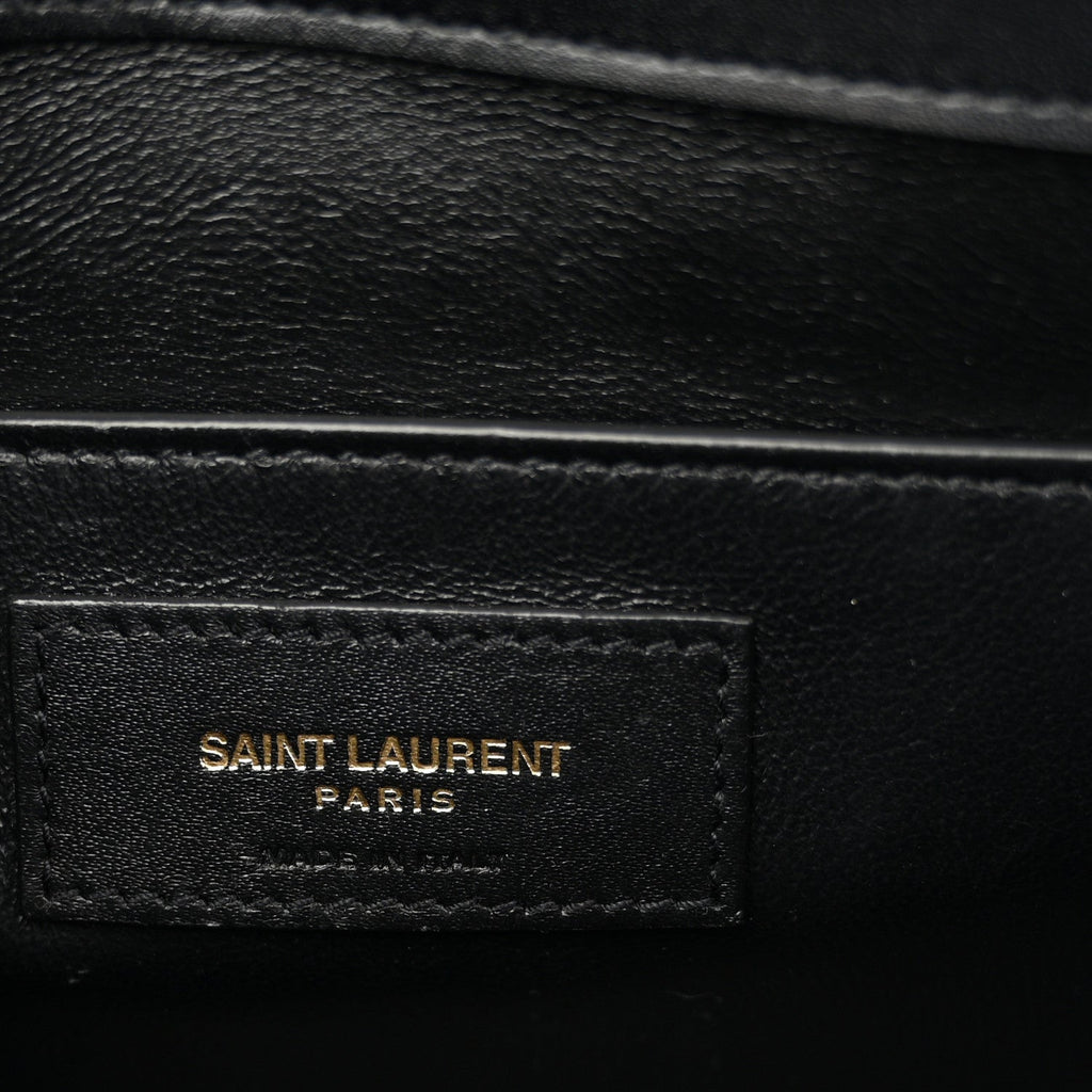 Smooth Calfskin Small Manhattan Shoulder Bag Black